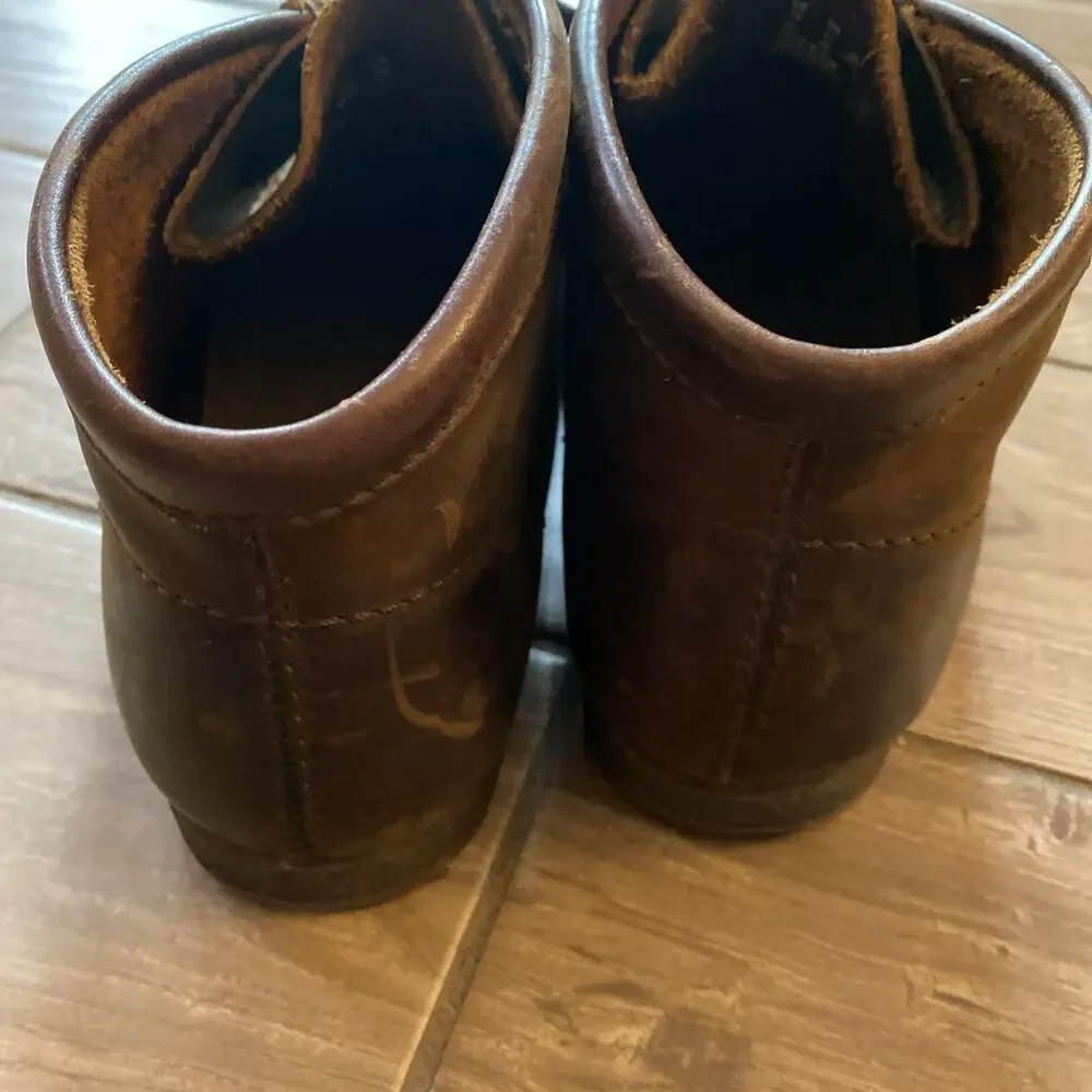 Clarks Wallabee Chukka Boots Mens Size 11 Brown Leather Lace Up Moc Toe